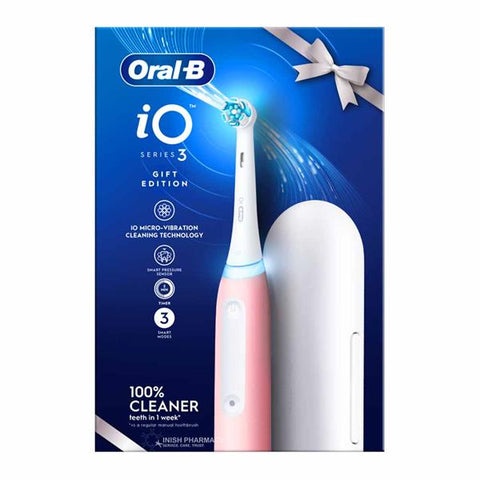ORAL-B iO SERIES 3 GIFT EDITION ELECTRIC TOOTHBRUSH + TRAVEL CASE - PINK