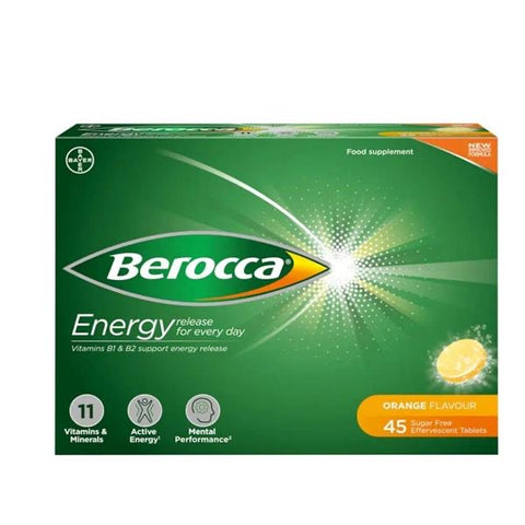 Berocca Energy Effervescent Orange Flavour Tablets (45)